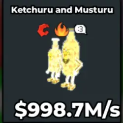 Ketchuru and Musturu 998.7 M s (Секретный персонаж) — Roblox, лот №232578