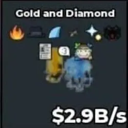 KH13# gold and diamond 2,9B s (Секретный персонаж) — Roblox, лот №232896