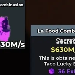 La Food Combinasion 630M s “ Galaxy “ CLEAN 1 36 Exist Rare… — Roblox, лот №233319