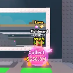 Lava Fishboard 9 M s (2 TRAITS) (Секретный персонаж) — Roblox, лот №234556