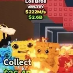 Los Bros Gold Fire + Skeleton Secret 222M s 9014 (Секретный… — Roblox, лот №235328