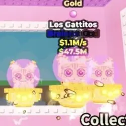 Los Gattitos GOLD 1.1M s (Brainrot God персонаж) — Roblox, лот №235758