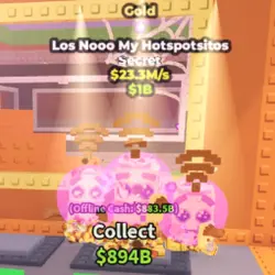 Los Nooo My Hotspotsitos - 23.3M s - Gold - Bubblegum (Секр… — Roblox, лот №236124