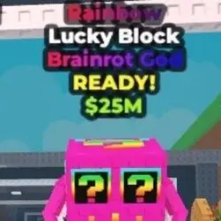 Lucky block Rainbow Seller (Brainrot God персонаж) — Roblox, лот №237008
