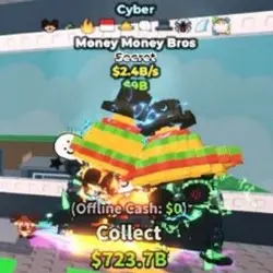 Money Money Bros 2.4B s Cyber 10 trait ( Rare Trait Reindee… — Roblox, лот №237338