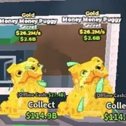 Money Money Puggy 26 M S Gold (Секретный персонаж) — Roblox, лот №237415