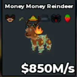Money Money Reindeer 850M s Strawberry Trait! Super Rare an… — Roblox, лот №237497