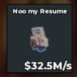 NOO MY RESUME (Секретный персонаж) — Roblox, лот №237920