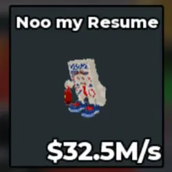 Noo my Resume I 32.5M (Секретный персонаж) — Roblox, лот №237932