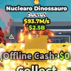 Nuclearo Dinossauro 93.7M s Gold (Секретный персонаж) — Roblox, лот №238206