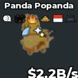 Panda Popanda Gold 2.2B s (Секретный персонаж) — Roblox, лот №238570
