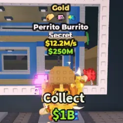 Perrito Burrito Gold 12,2M s With 3 Traits (Секретный персо… — Roblox, лот №238719