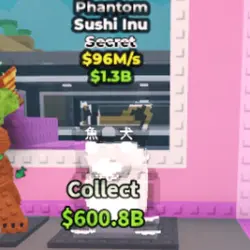 Phantom Sushi Inu 96M s Low Exist for Phantom Index (Секрет… — Roblox, лот №238988