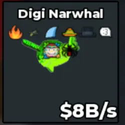 Radioactive Digi Narwhal 8B s - Super Rare 33 Exist #SK11 (… — Roblox, лот №239703
