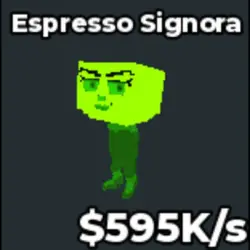 Radioactive Espresso Signora 595 K s (Brainrot God персонаж) — Roblox, лот №239725