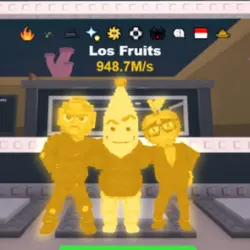 RARE High M s Gold Los Fruits 948.7M s Fire, Explosive, Mat… — Roblox, лот №239869