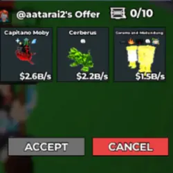 garama divine 1.5B clean + cerberus 2.2B radioactive + capi… — Roblox, лот №240006