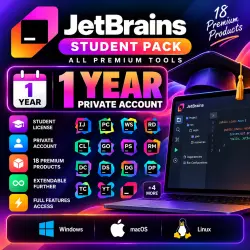 JetBrains Student Pack | 1 Year | Private Account | 18 Premium Products