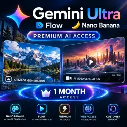 Gemini Ultra | 1 Month Access | Flow + Nano Banana | Premium Access