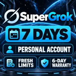 SuperGrok | 7 Days | Personal Account | Fresh Limits | 6-Day Warranty