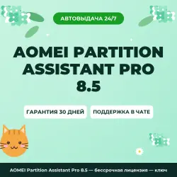 AOMEI Partition Assistant Pro 8.5 — lifetime license — лицензия, ключ
