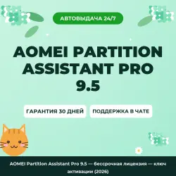 AOMEI Partition Assistant Pro 9.5 — lifetime license — ключ активации (2026)