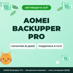 AOMEI Backupper Pro — lifetime license — ключ активации (2026)