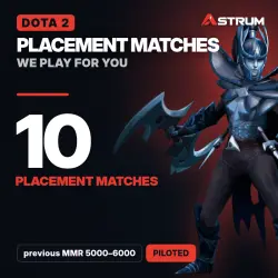 Dota 2 Placement Matches: 10 placement matches · previous MMR 5000–6000 | Piloted