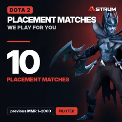 Dota 2 Placement Matches: 10 placement matches · previous MMR 1–2000 | Piloted
