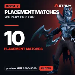 Dota 2 Placement Matches: 10 placement matches · previous MMR 2000–3000 | Piloted