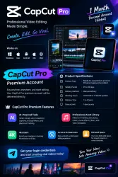 CapCut Pro Subscription (iOS, Android, PC) 1 Month — Personal Account (Global)