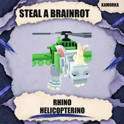Rhino Helicopterino Mythic [любая мутация] из Steal a Brain… — Roblox, лот №249218