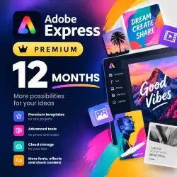 🎨 Adobe Express Premium · 12 месяцев
