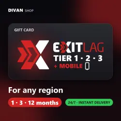 24/7 | NO LOGIN | ExitLag (PC / Mobile) | Tier 1 · 2 · 3 | 1–12 months | All regions
