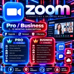 Zoom Pro/Business 1–12 Months | Subscription Upgrade |  Warranty Support