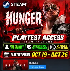 Hunger Закрытый бета-тест | Steam-аккаунт с полным доступом Мгновенная доставка