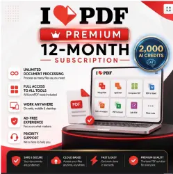 iLovePDF Premium 1 Year | PDF Editor | Unlimited Tools | 2,000 AI Credits