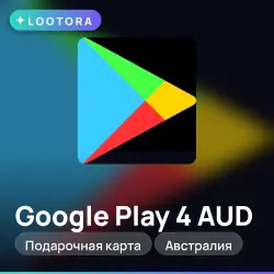 Google Play 4 AUD, gift card, AU