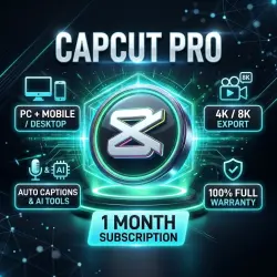 CapCut Pro 1 Month | PC + Mobile | 4K + AI Tools | FULL WARRANTY (FW)