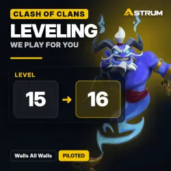 Clash of Clans Leveling: Walls All Walls · level 15 → 16 | Piloted