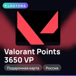 Valorant Points 3650 VP, подарочная карта, Россия, лот №275938