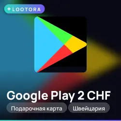 Google Play 2 CHF, gift card, CH