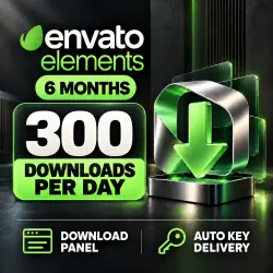 Envato Elements - 6 Months - 300 Downloads/Day - Download Panel - Auto Key Delivery