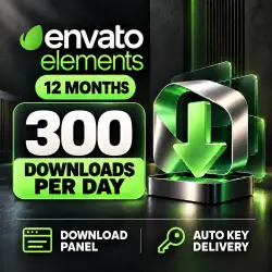 Envato Elements - 12 Months - 300 Downloads/Day - Download Panel - Auto Key Delivery