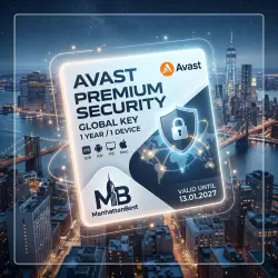 Avast Premium Security: Глобальный Ключ (1 ПК/1 Год) | ManhattanBest