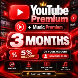 Youtube premium + Music premium 3 months | 5% DISCOUNT