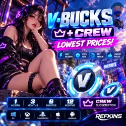 FORTNITE V-BUCKS & CREW SUB 800^108000  PC | EPIC | Xbox | PlayStation FORTNITE CREW
