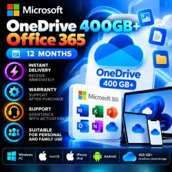OneDrive 400GB+ Office 365 for Windows/macOS/iPhone/iPad/Android – 12 months