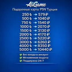 PSN Подарочная карта Турция 250 – 5000 ₺ Мгновенная доставка