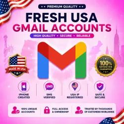 Fresh USA Gmail Accounts | iPhone Created | SMS Verified | USA IP